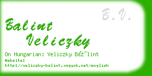 balint veliczky business card